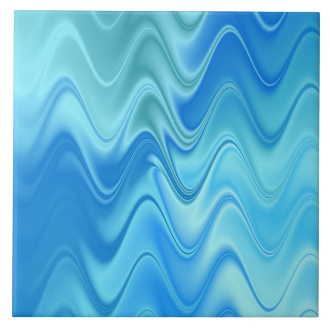Wavy Blue Abstract Tile (Front)