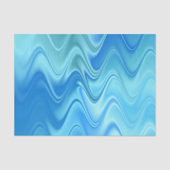 Wavy Blue Abstract Tissue Paper (Front)