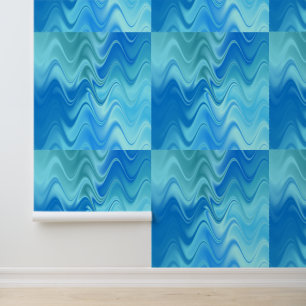 Wavy Blue Abstract Wallpaper