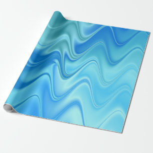 Wavy Blue Abstract Wrapping Paper
