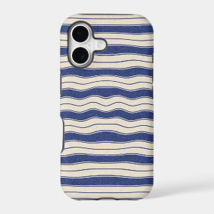 Wavy Blue and White Stripes