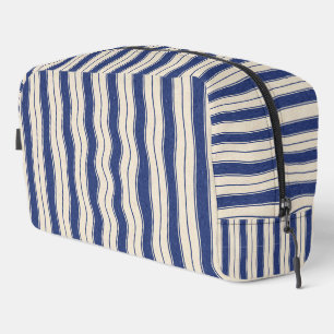 Wavy Blue and White Stripes Print Cut Sew Bag