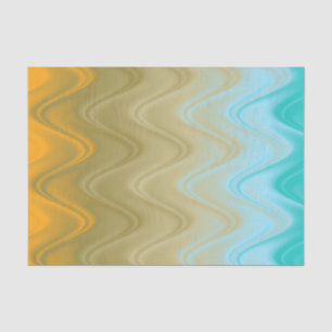 Wavy Blue Green Orange Abstract Tissue Paper
