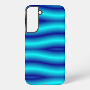 Wavy blue neon abstract pattern samsung galaxy case