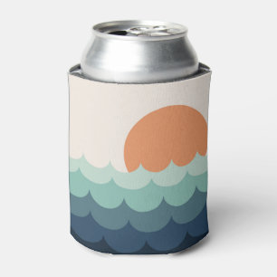 Wavy blue ocean at sunset can cooler