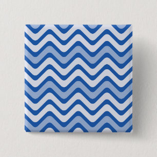 Wavy Blue Pattern 15 Cm Square Badge