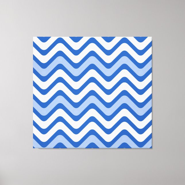 Wavy Blue Pattern Canvas Print (Front)