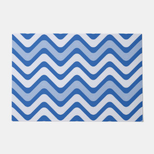 Wavy Blue Pattern Doormat