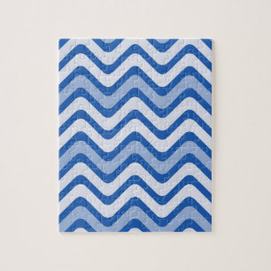 Wavy Blue Pattern Jigsaw Puzzle