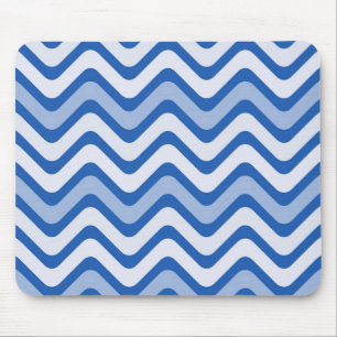 Wavy Blue Pattern Mouse Mat