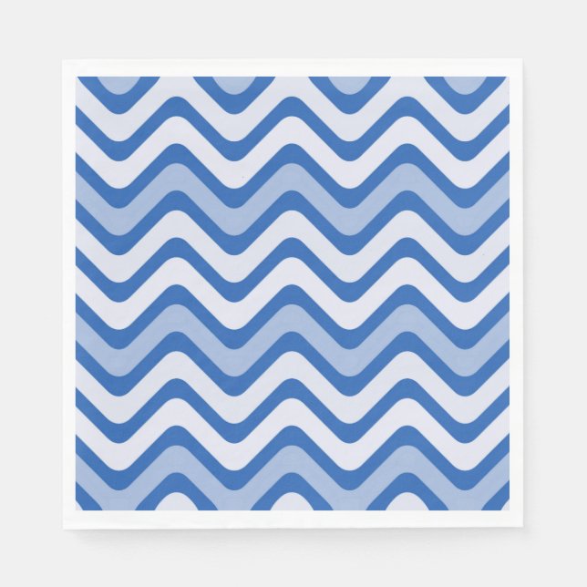Wavy Blue Pattern Napkin (Front)