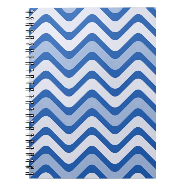 Wavy Blue Pattern Notebook (Front)