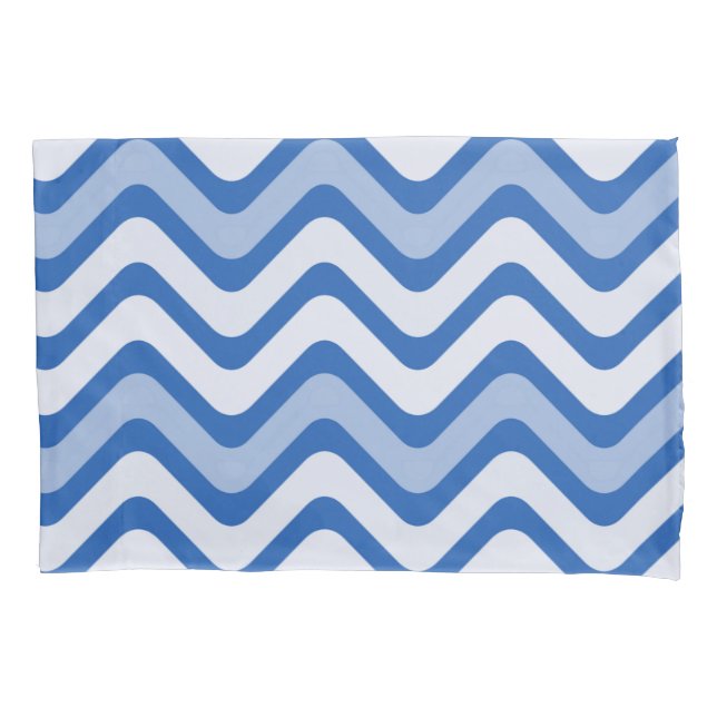 Wavy Blue Pattern Pillowcase (Front)