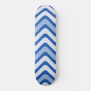 Wavy Blue Pattern Skateboard