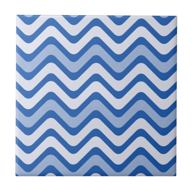 Wavy Blue Pattern Tile (Front)