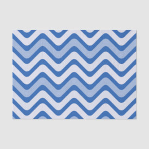 Wavy Blue Pattern Tissue Paper