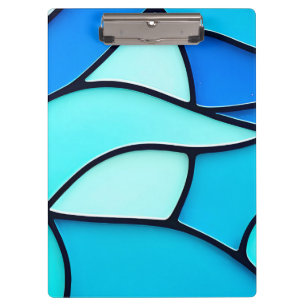 WAVY BLUE STAINED GLASS CLIPBOARD