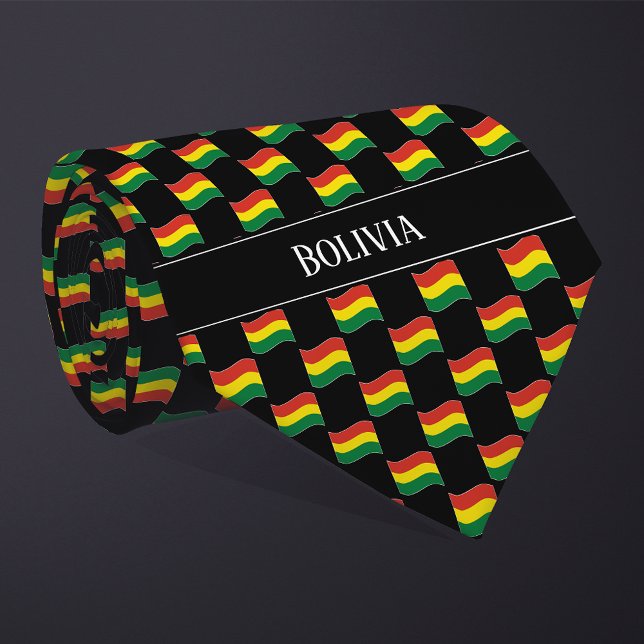 Wavy Bolivia Flag Pattern  Tie (Creator Uploaded)