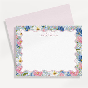 Wavy Border Floral Meadow Note Card