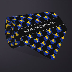 Wavy Bosnia and Herzegovina Flag Pattern Tie