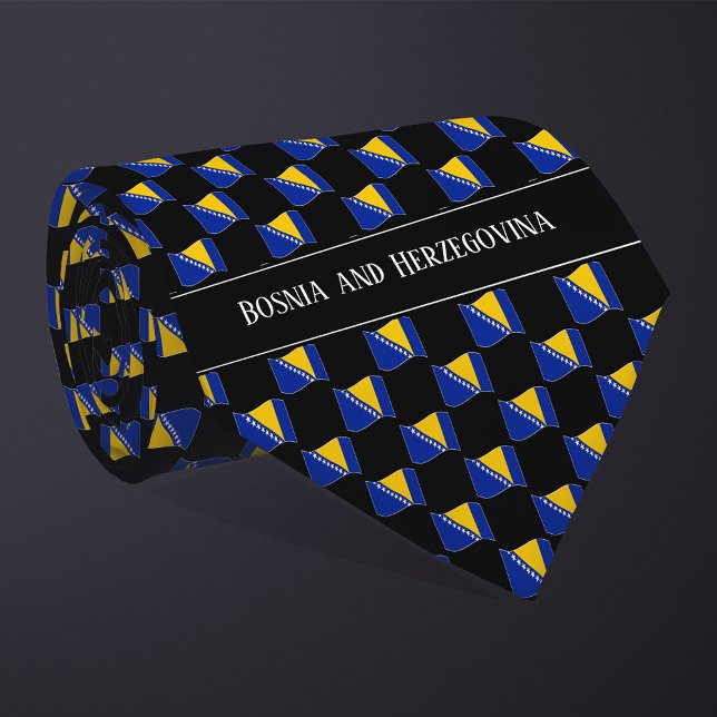 Wavy Bosnia and Herzegovina Flag Pattern  Tie (Creator Uploaded)