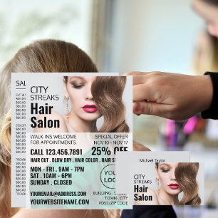 Wavy Brown Hair, Hair Stylist, Hair Salon Advert Flyer