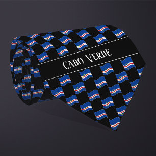 Wavy Cabo Verde Flag Pattern Tie