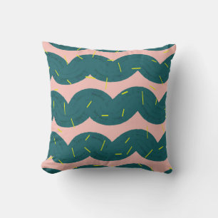 Wavy cactus, cute pattern background. cushion