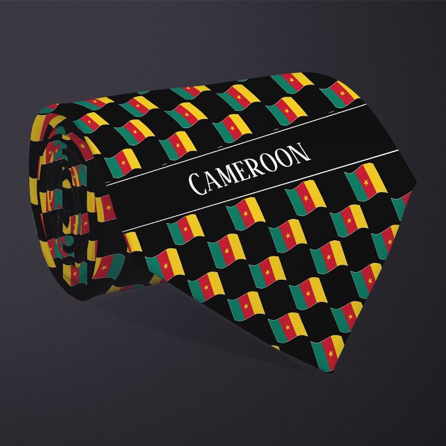 Wavy Cameroon Flag Pattern  Tie (Creator Uploaded)