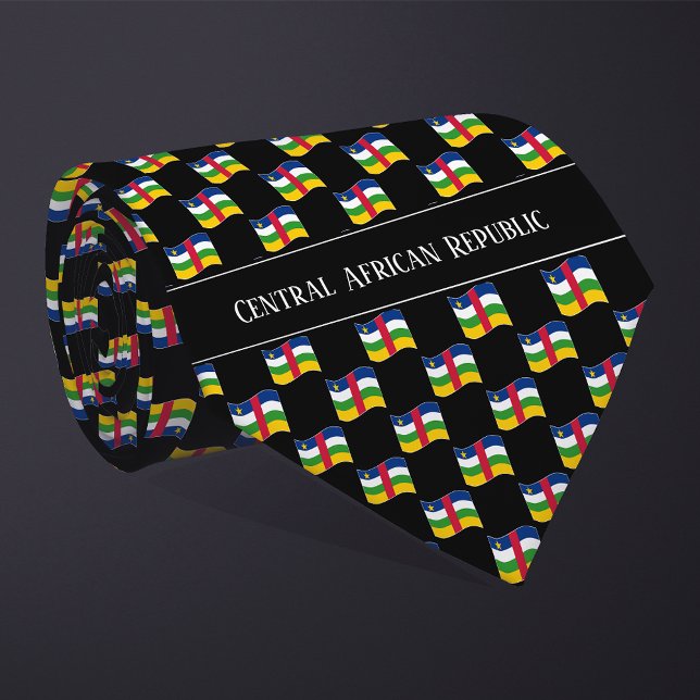 Wavy Central African Republic Flag Pattern  Tie (Creator Uploaded)