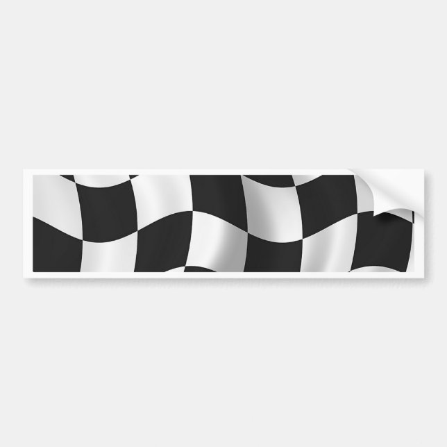 Wavy chequered flag bumper sticker (Front)