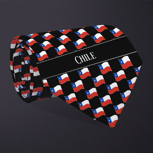 Wavy Chile Flag Pattern  Tie