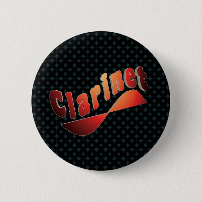 Wavy Clarinet 6 Cm Round Badge (Front)