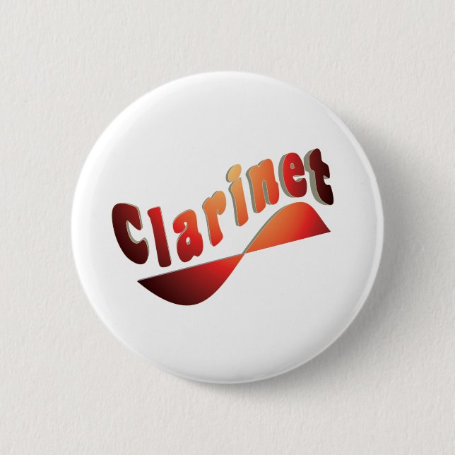 Wavy Clarinet 6 Cm Round Badge (Front)