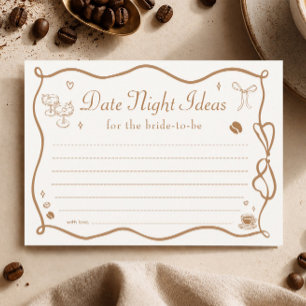 Wavy Coffee Bridal Shower Date Night Ideas Card