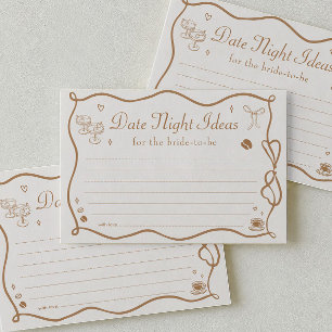Wavy Coffee Bridal Shower Date Night Ideas Card