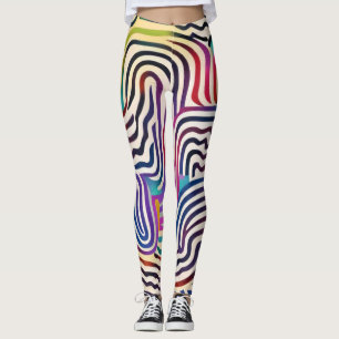 Wavy colour lines   leggings