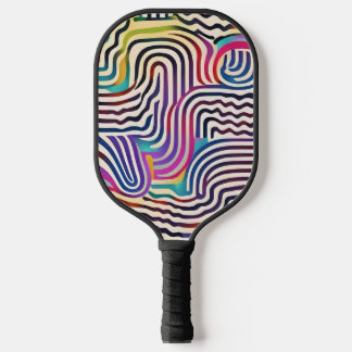 Wavy colour lines pickleball paddle