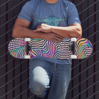 Wavy colour lines skateboard