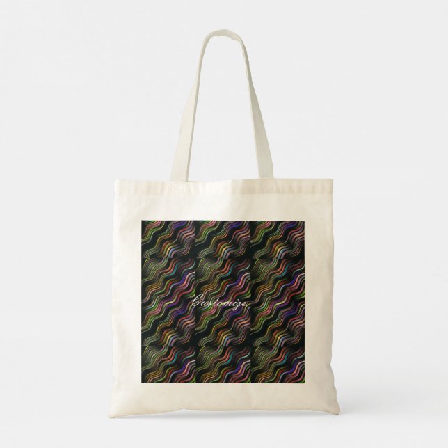 Wavy coloured lines pattern Thunder_Cove Tote Bag (Back)
