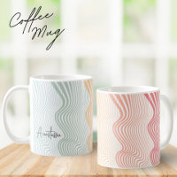 Wavy coloured stripes with your NAME | elegant