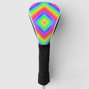 Wavy Colourful Square Psychedelic Pattern Golf Head Cover