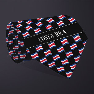 Wavy Costa Rica Flag Pattern Tie