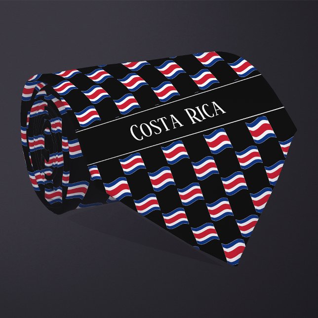 Wavy Costa Rica Flag Pattern  Tie (Creator Uploaded)