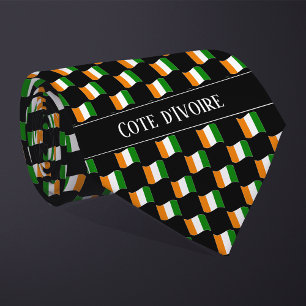 Wavy Cote d'Ivoire Flag Pattern Tie