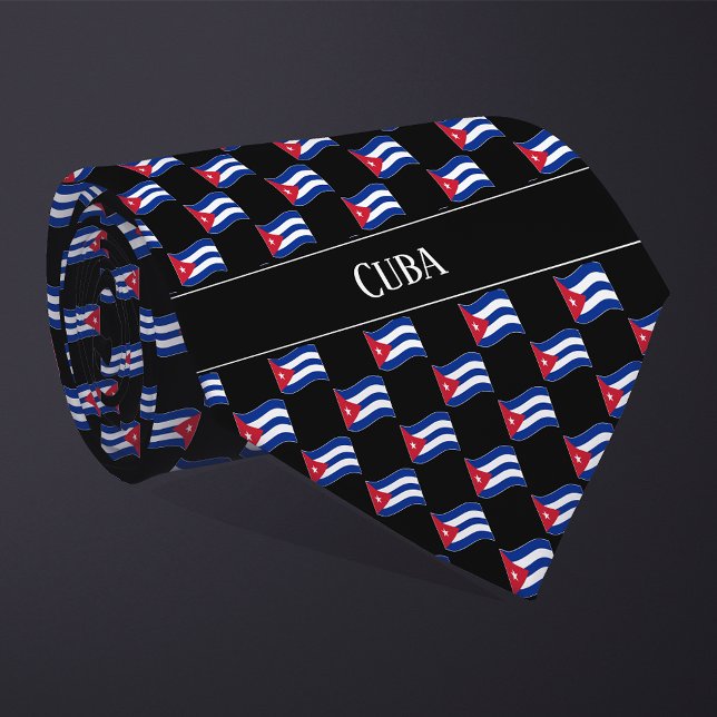 Wavy Cuba Flag Pattern  Tie (Creator Uploaded)