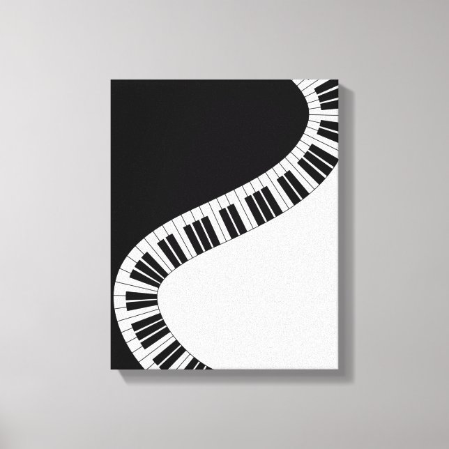 Wavy Curved Piano Keys Canvas Print (Front)