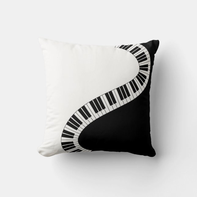 Wavy Curved Piano Keys Cushion (Front)