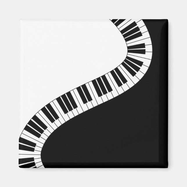 Wavy Curved Piano Keys Magnet (Front)