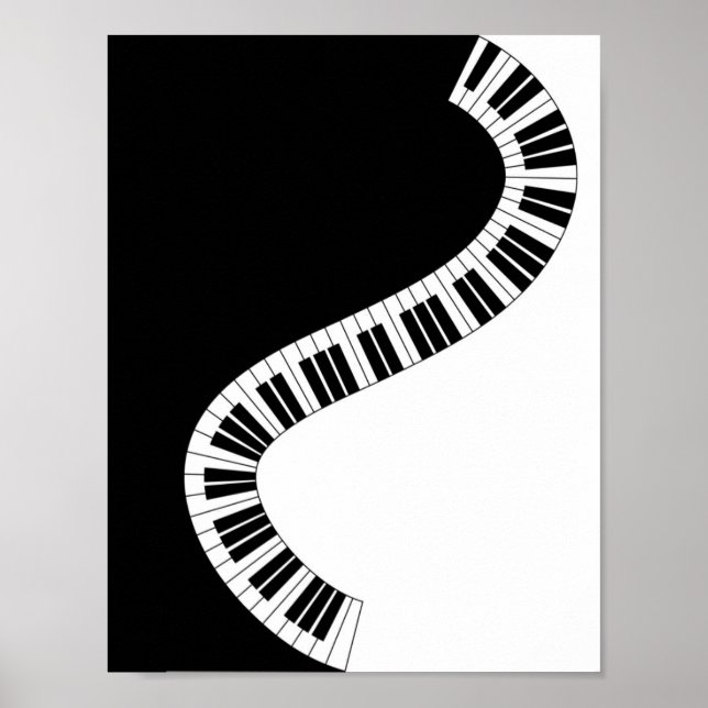 Wavy Curved Piano Keys Poster (Front)
